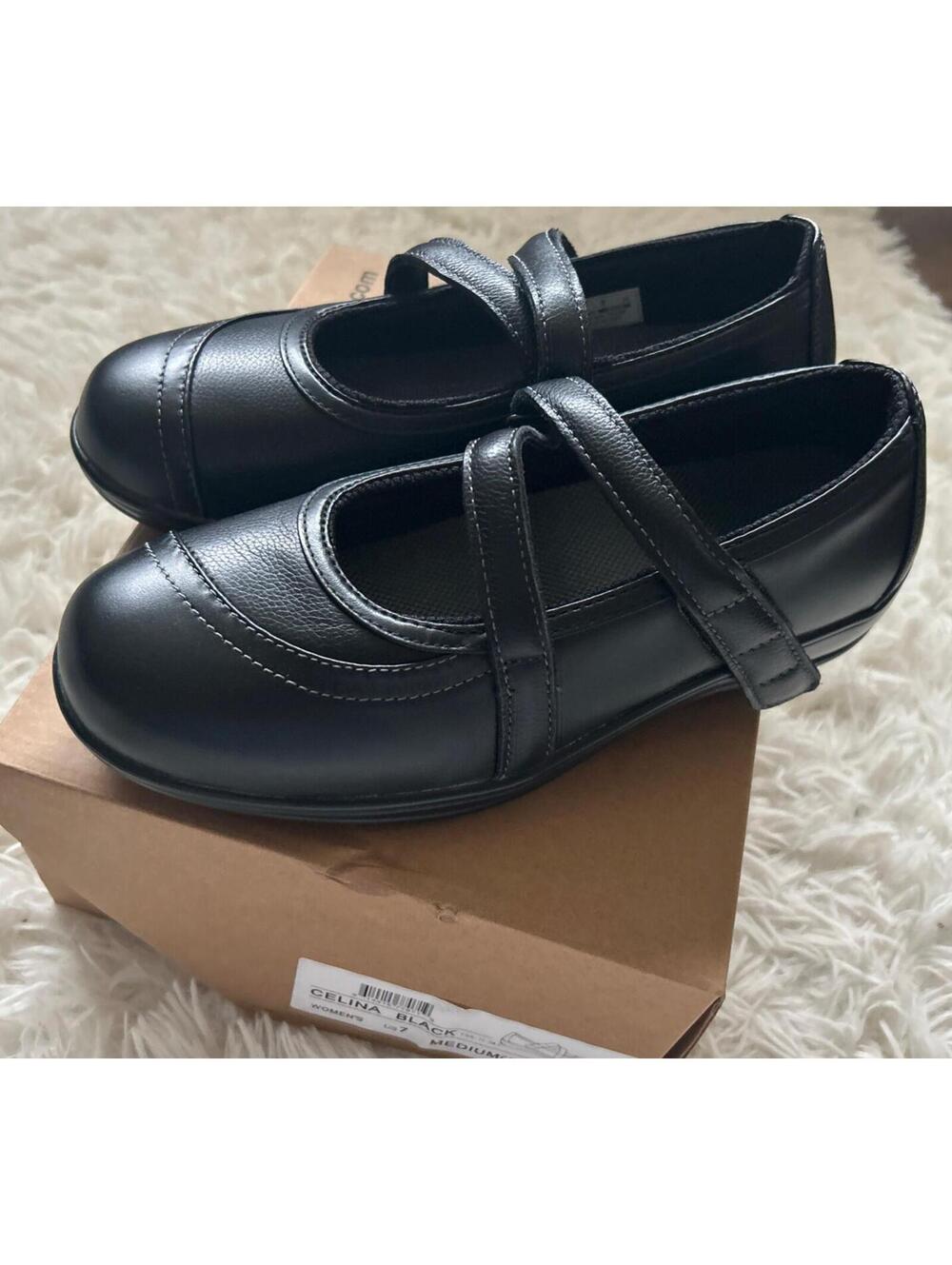 Orthofeet Black 865 CELINA Mary Jane Orthotic Ergonomic Shoes Size 7 B NIB! CUTE - Picture 2 of 10